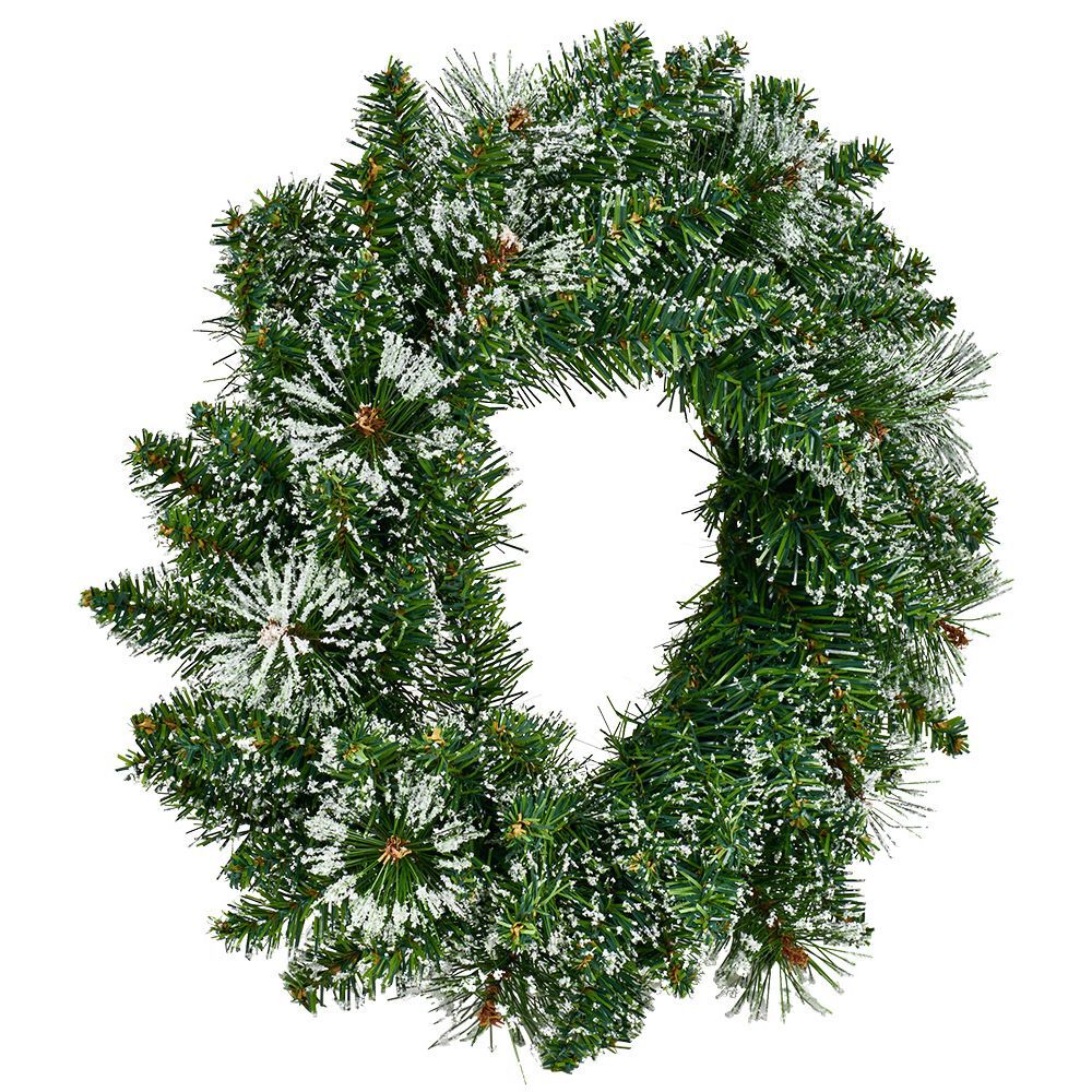 Couronne de No&euml;l sapin floquée neige