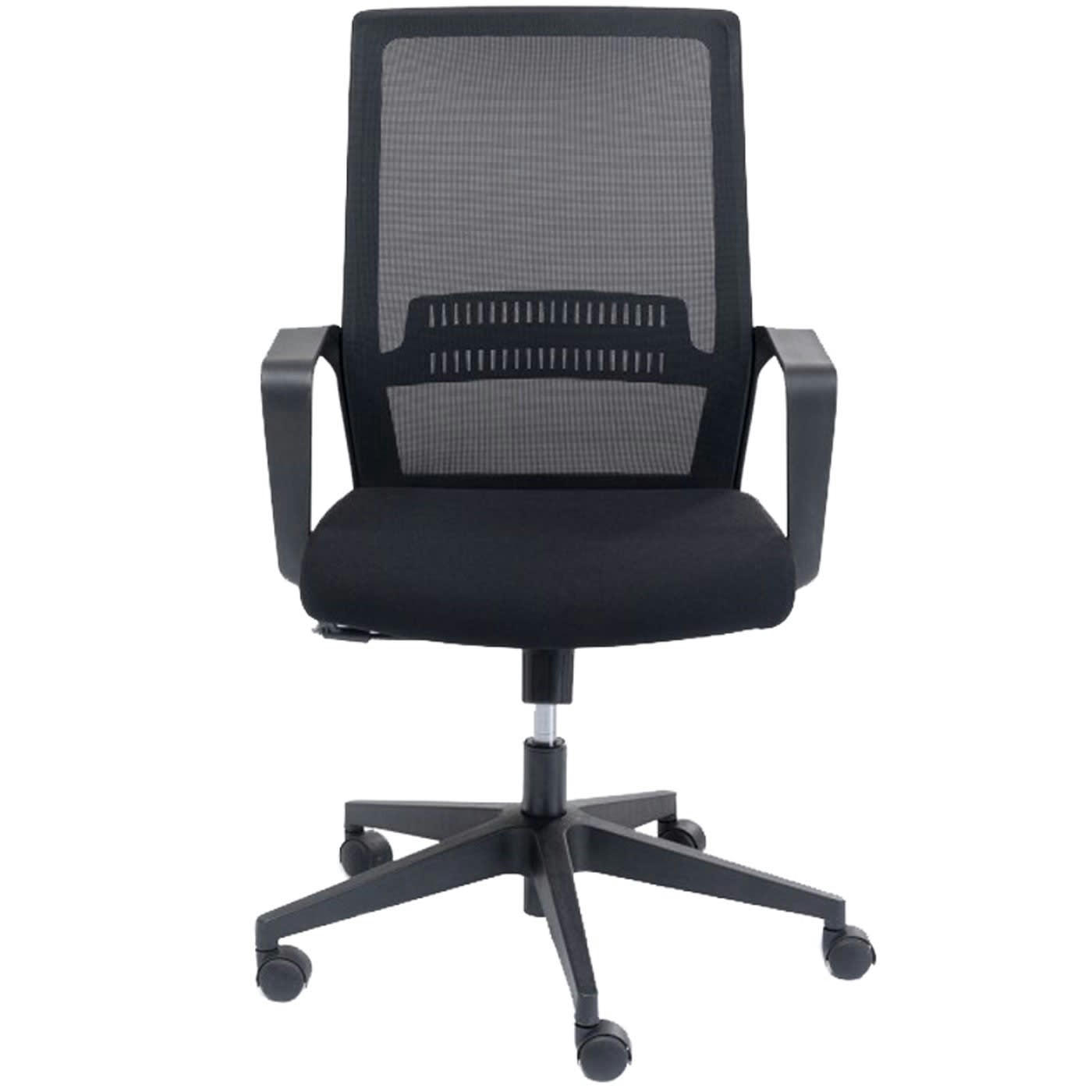 MAX - Chaise de bureau pivotante réglable à roulettes noire