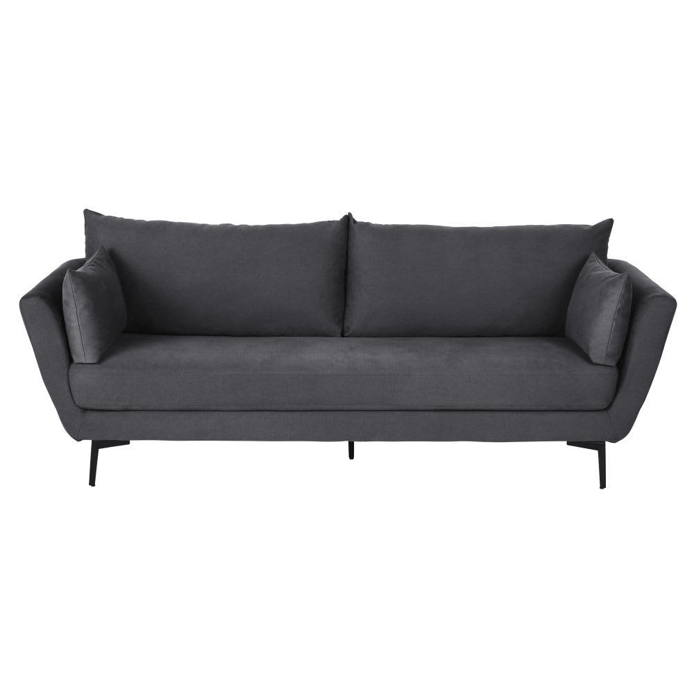 Prague - Canapé 3/4 places en coton et lin gris ardoise