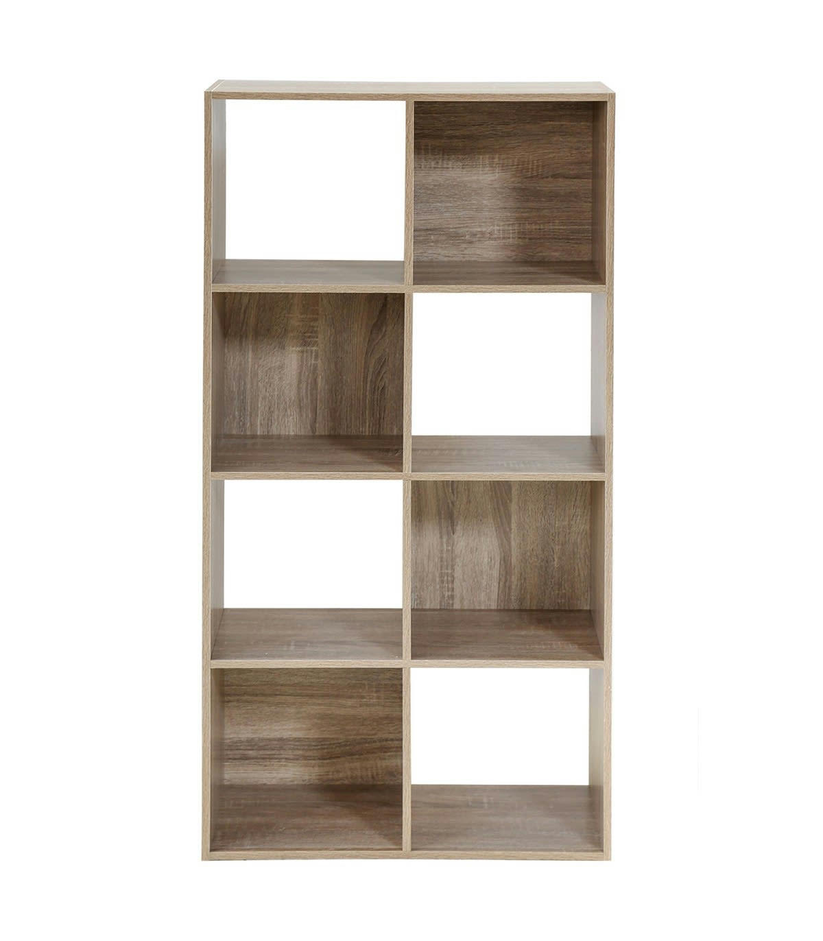 - Bibliothèque 8 cases décor chêne - H124.2 cm