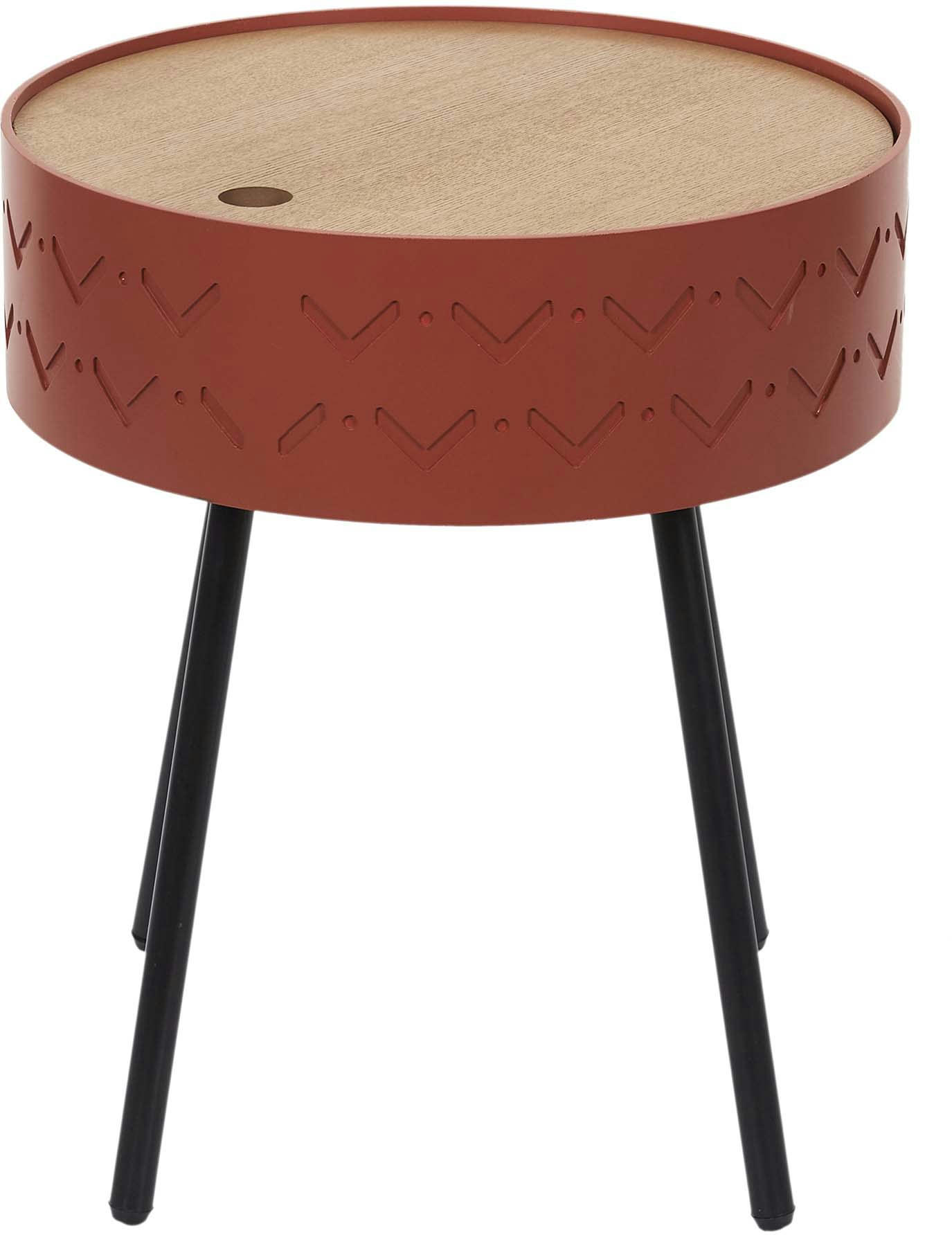 - Table d'appoint avec coffre intégré eugénie rouge brique
