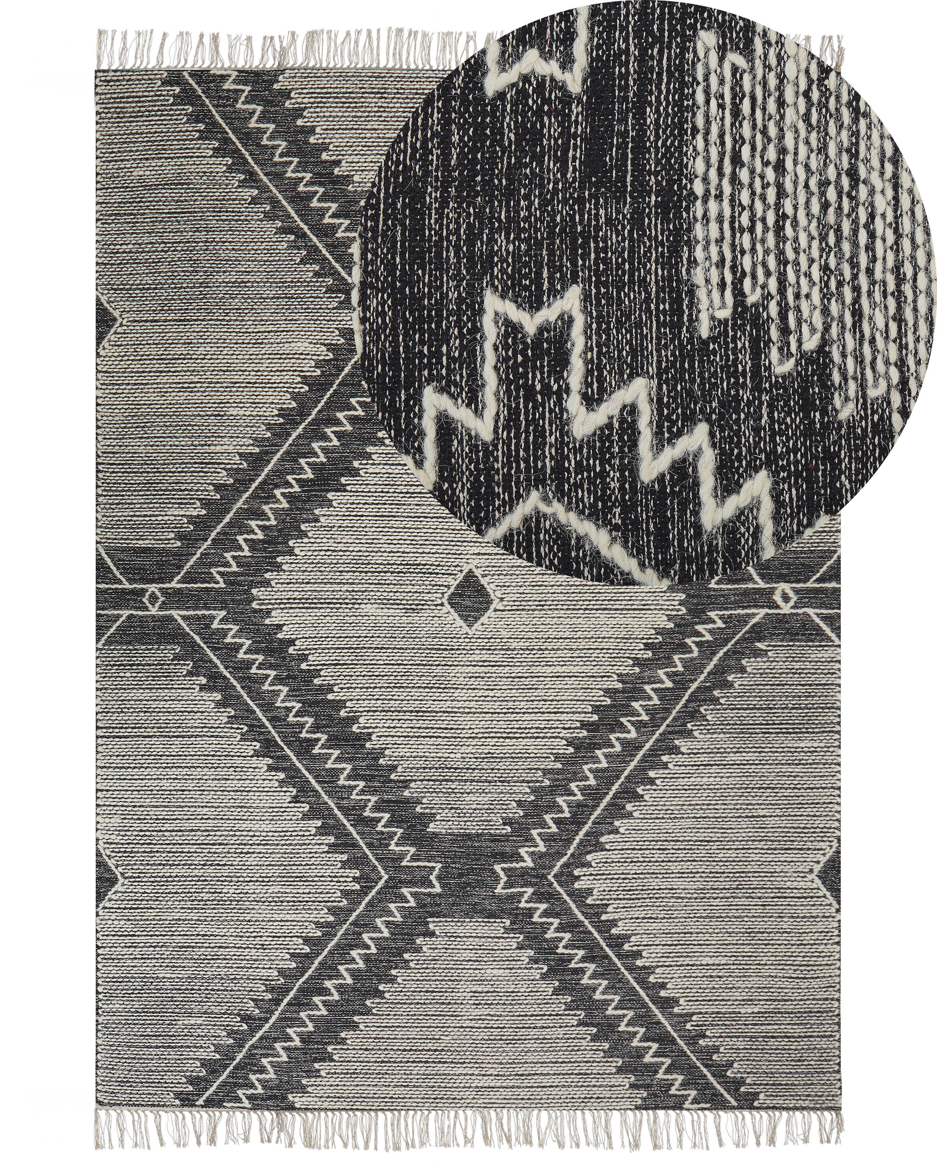 Rug ARBAA Black 140 x 200 cm Cotton