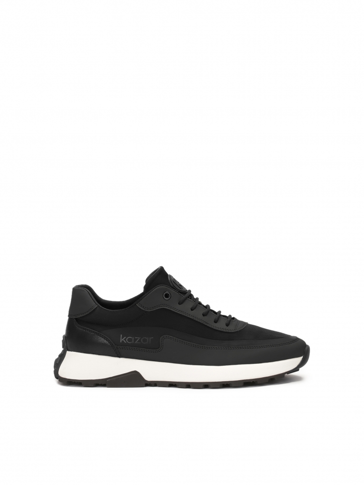 Black men's sneakers on a comfortable sole