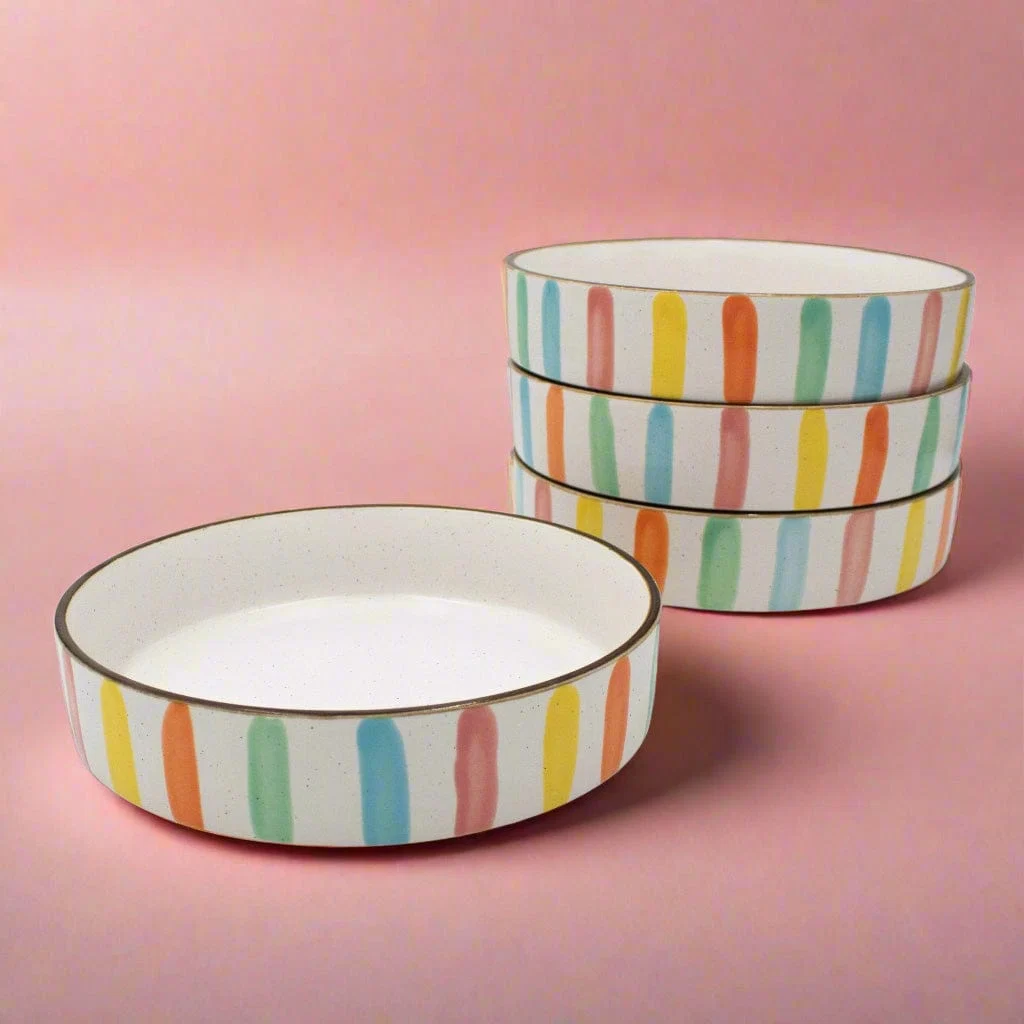 Darbie Angell Happy Spring Summer Set of 4 Pasta Bowls