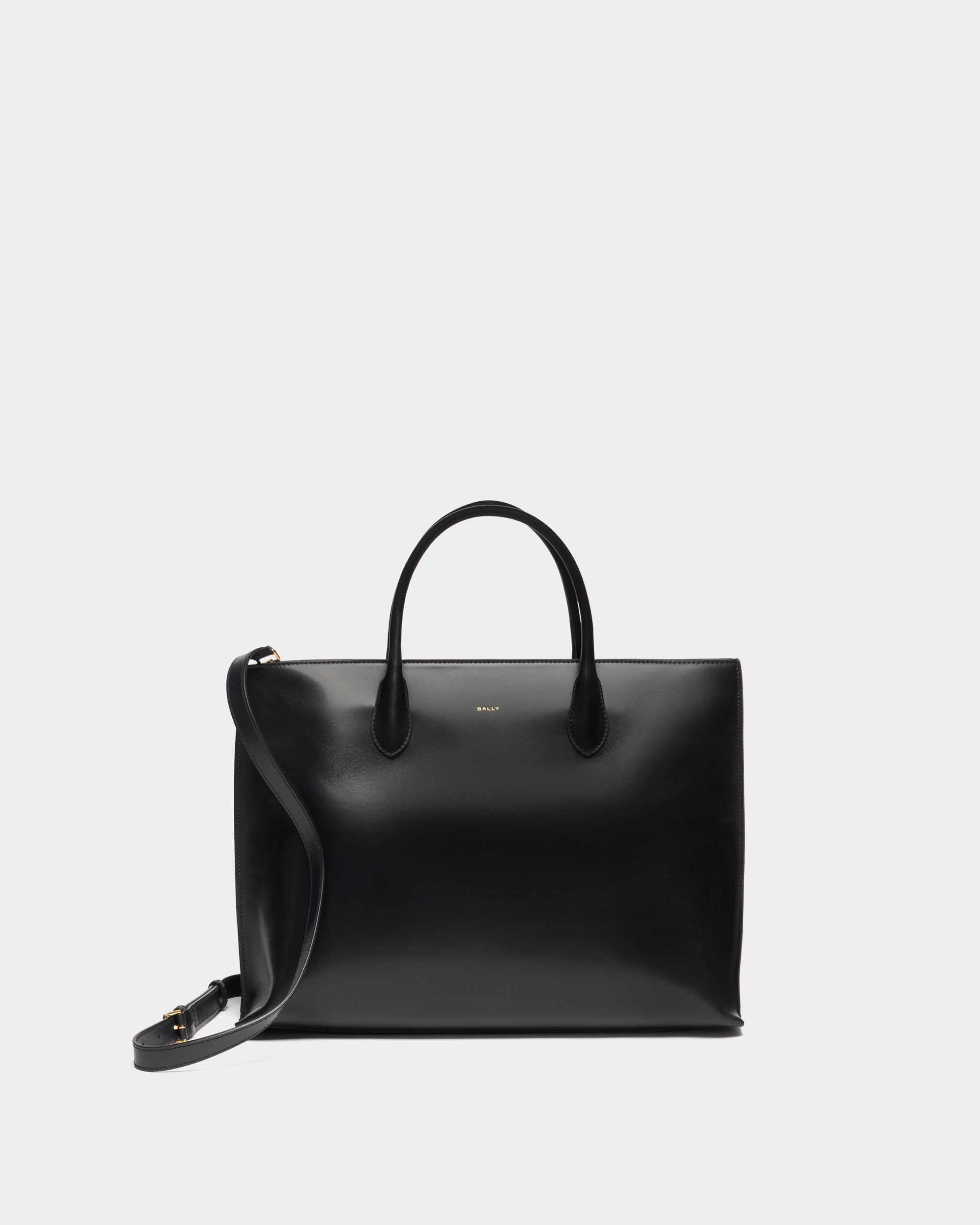 Althea Tragetasche aus Leder in Schwarz