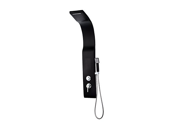 Colonne de douche hydromassante - noire - 20 x 132 cm - KOURBEA