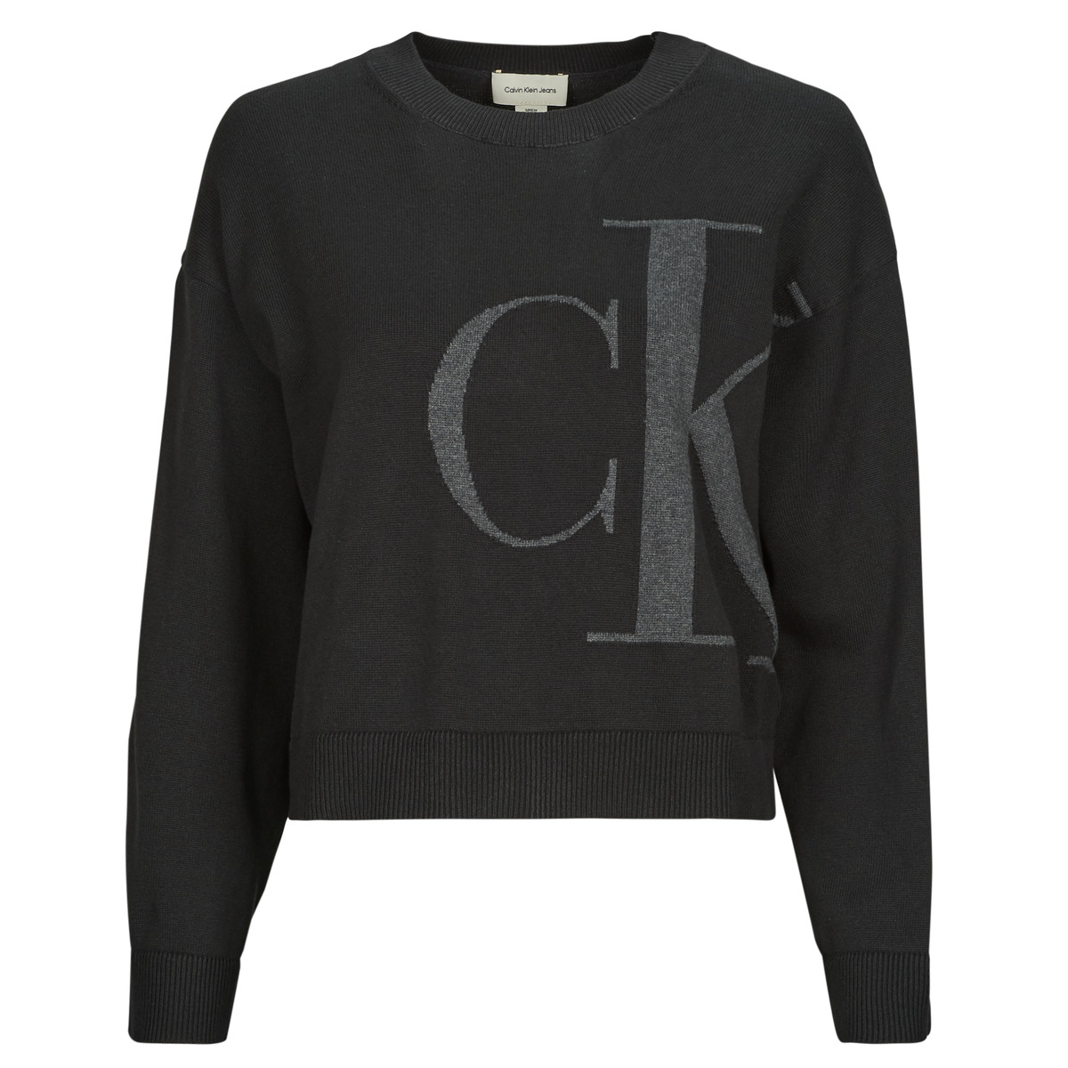 Calvin Klein Jeans - LONG SLEEVE SMOOTH COTTON - Black