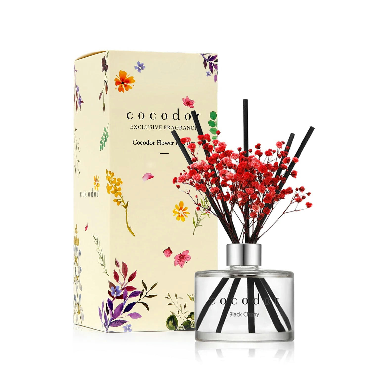 - Cocodor diffuseur de fleurs rouges - Cerise noire- 200 ml