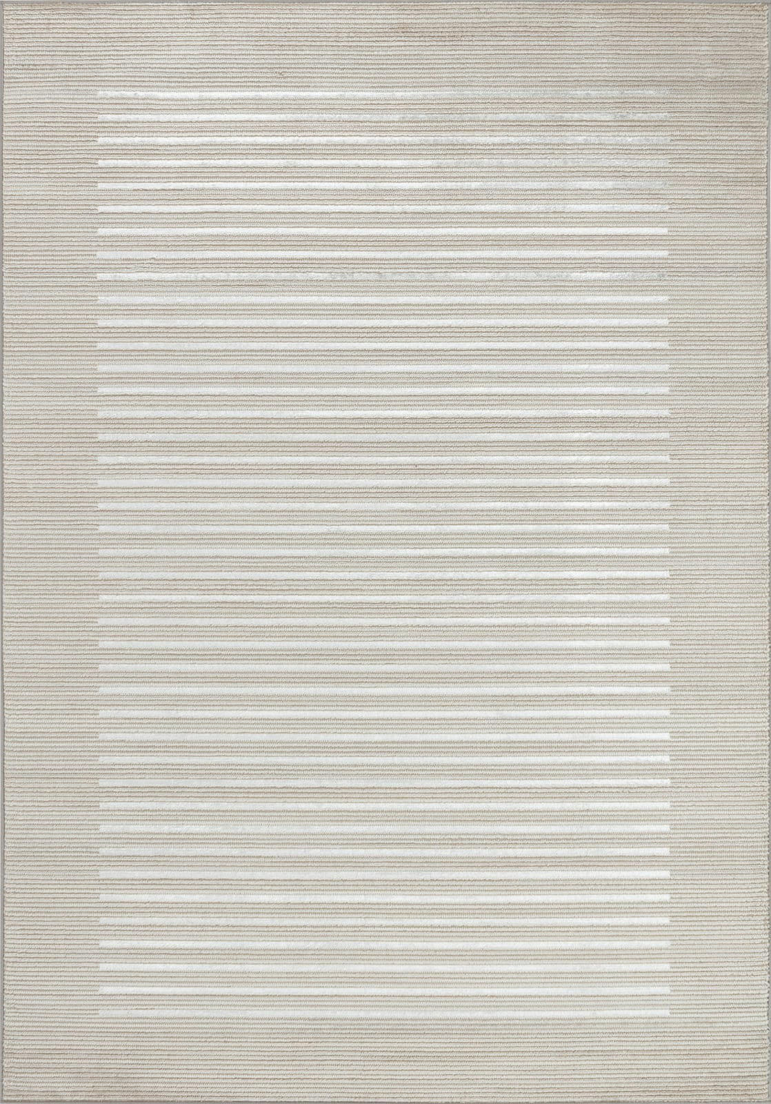 KAYSA - Tapis Scandinave Rayé- Beige/Blanc 200x275