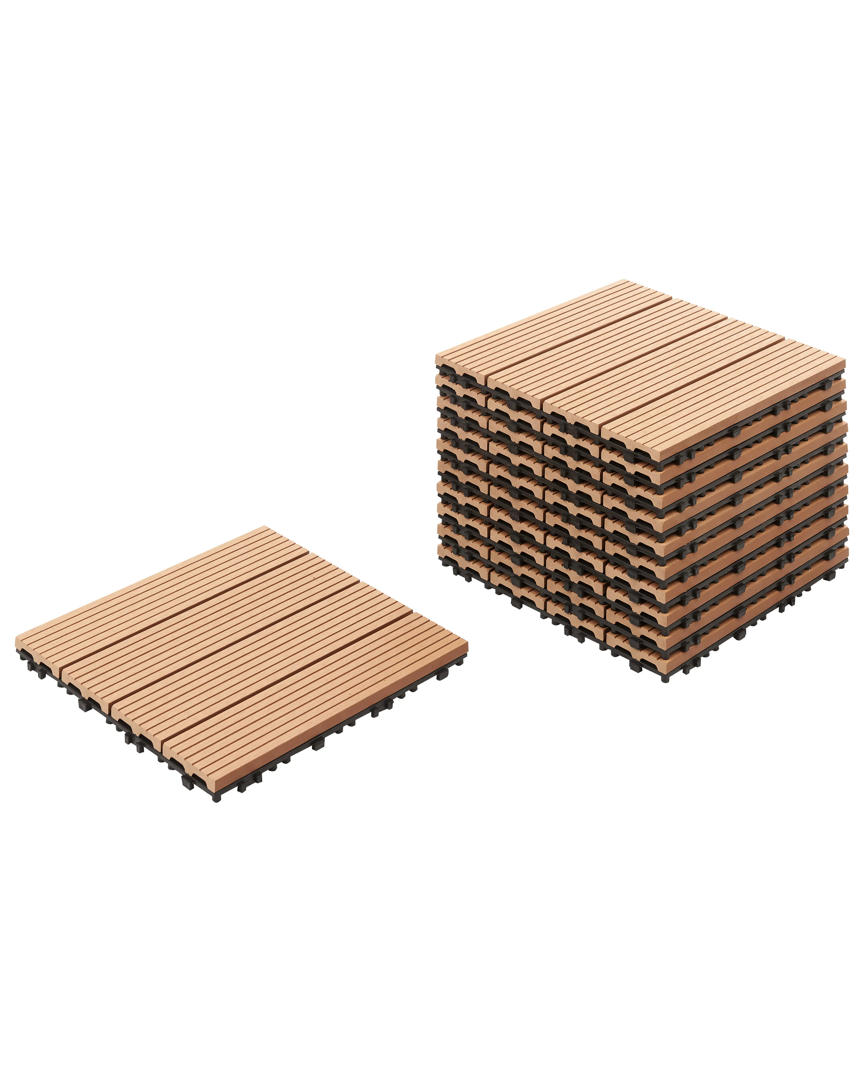 Outdoor Flooring ATELETA Wood-Plastic Composite (WPC) Light Brown