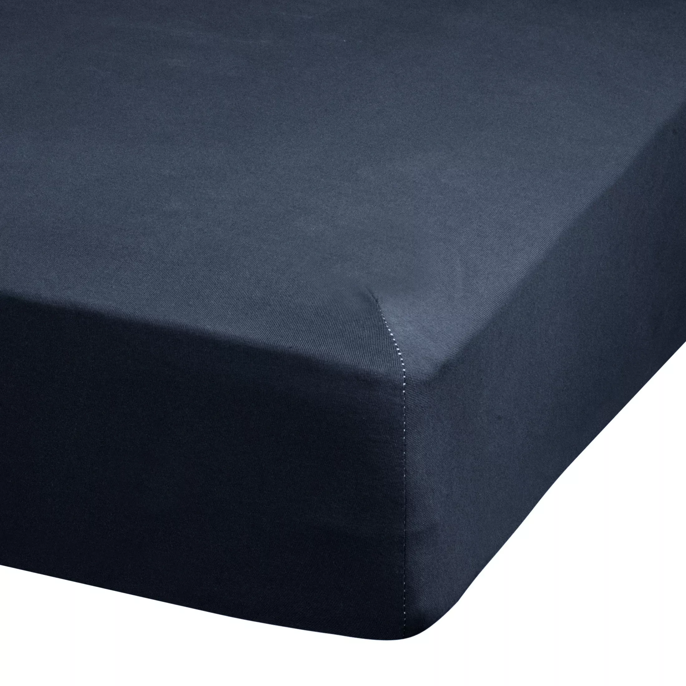Prześcieradło jersey z gumką 180x200 cm z bawełny kolor ciemnogranatowy 140 g/m2 ADELA