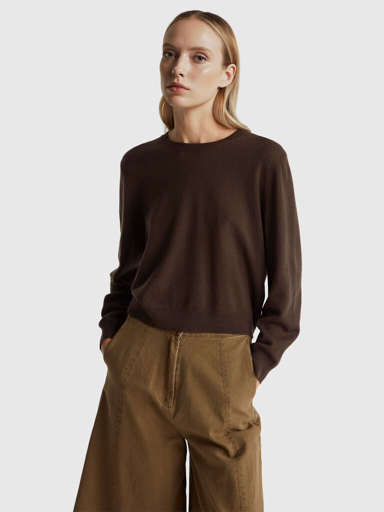 Relaxed fit pure Merino wool sweater
