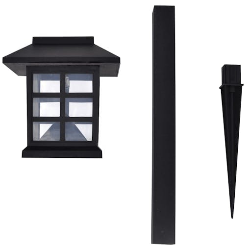 NNEVL Outdoor Solar Lamp LED Light Set 12 pcs with Spike 8.6 x 8.6 x 38 cm