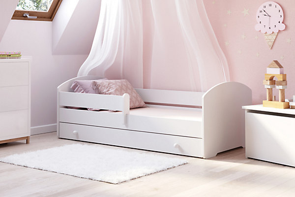 Lit d'enfant LUK avec tiroir et barreaux 160x80