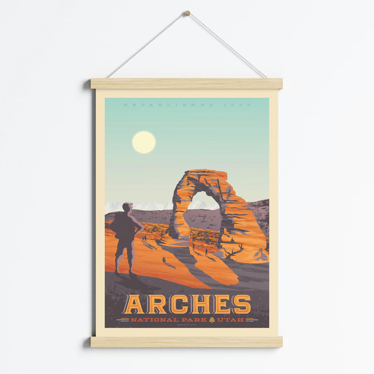 - Affiche Arches National Park + Cadre Magnétique (Bois) 50x70 cm