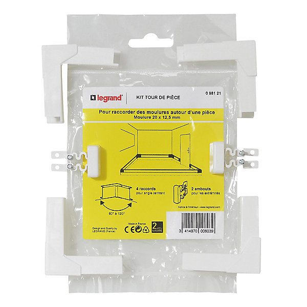 Kit tour de pièce pour moulure 20 x 12,5 mm Legrand