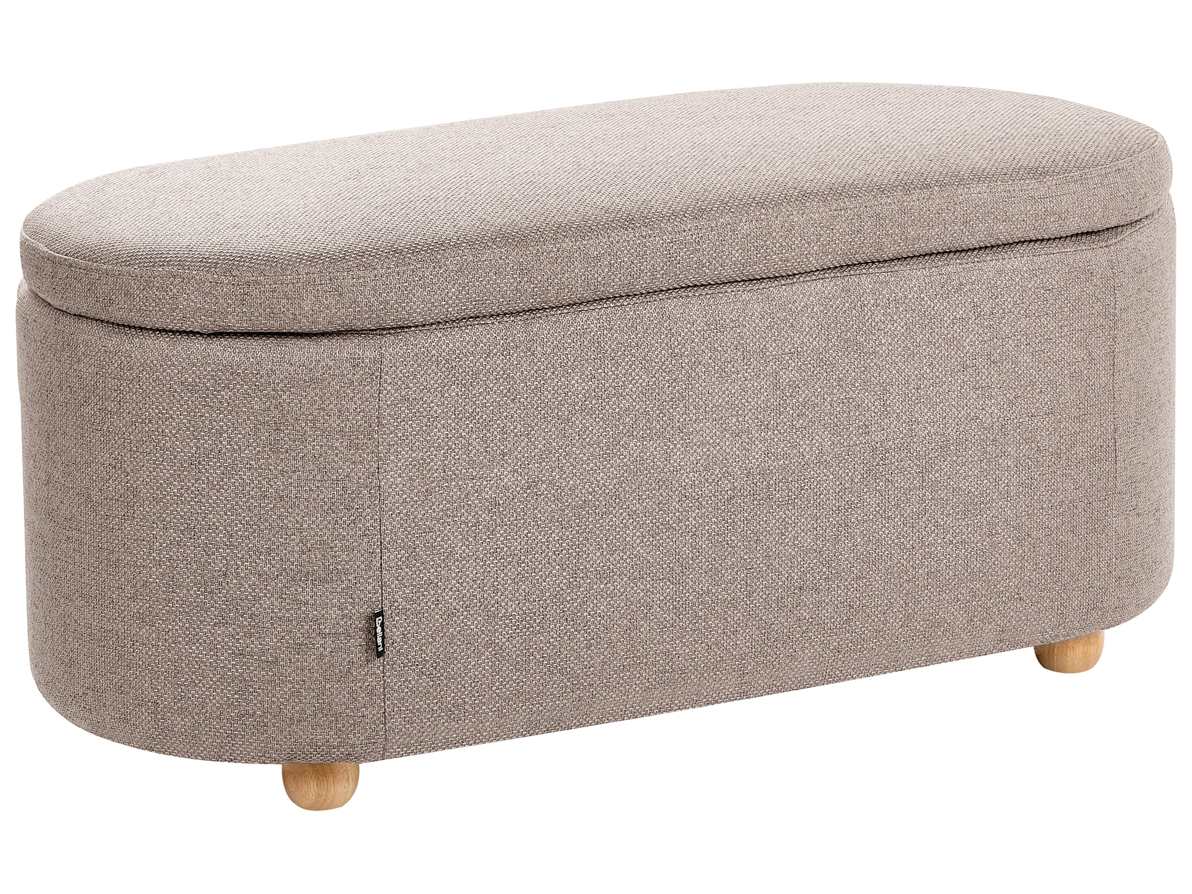 Upholstered Storage Bench HAYWARD Fabric 98 cm 44 cm Beige