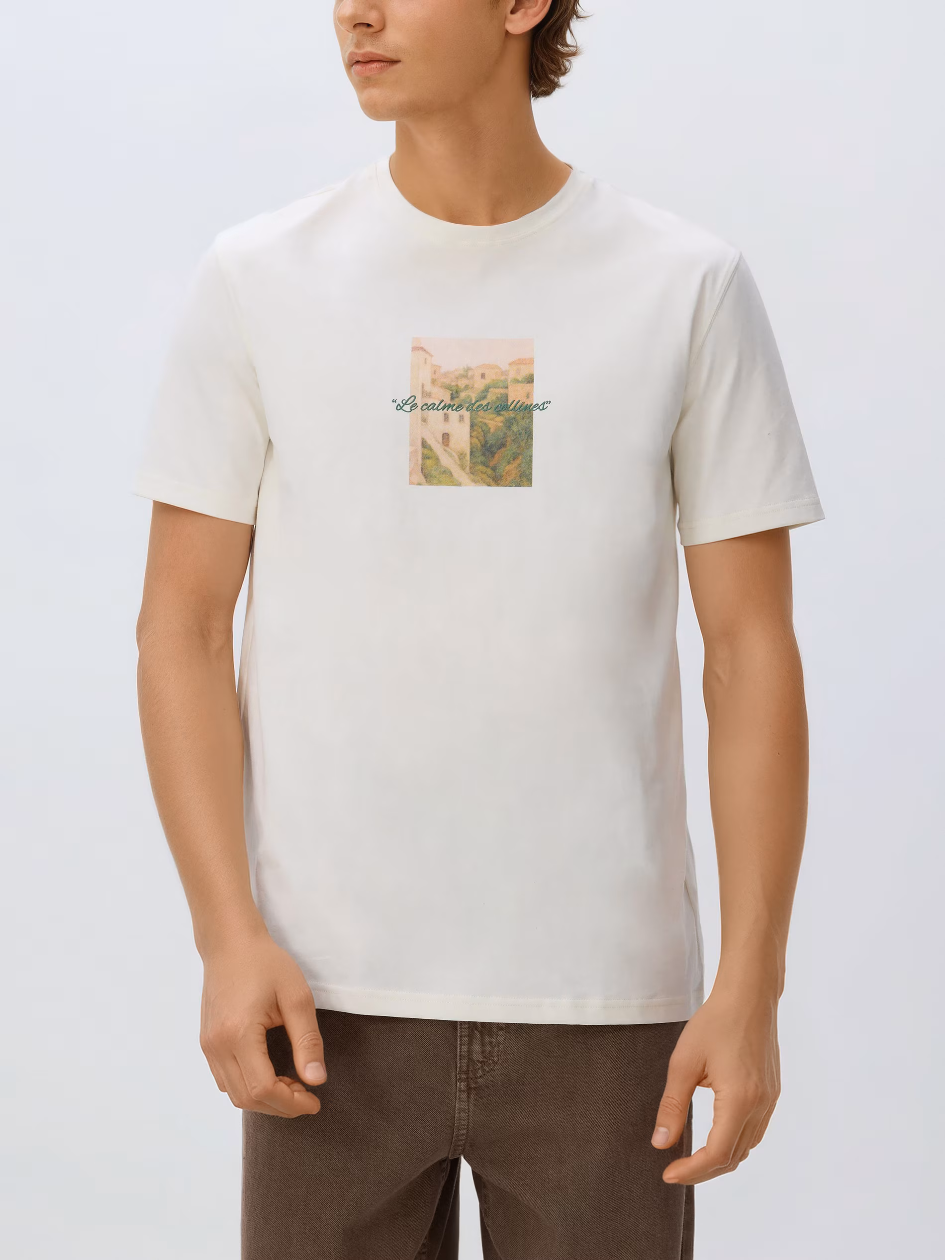 T-shirt regular z merceryzowanej bawełny