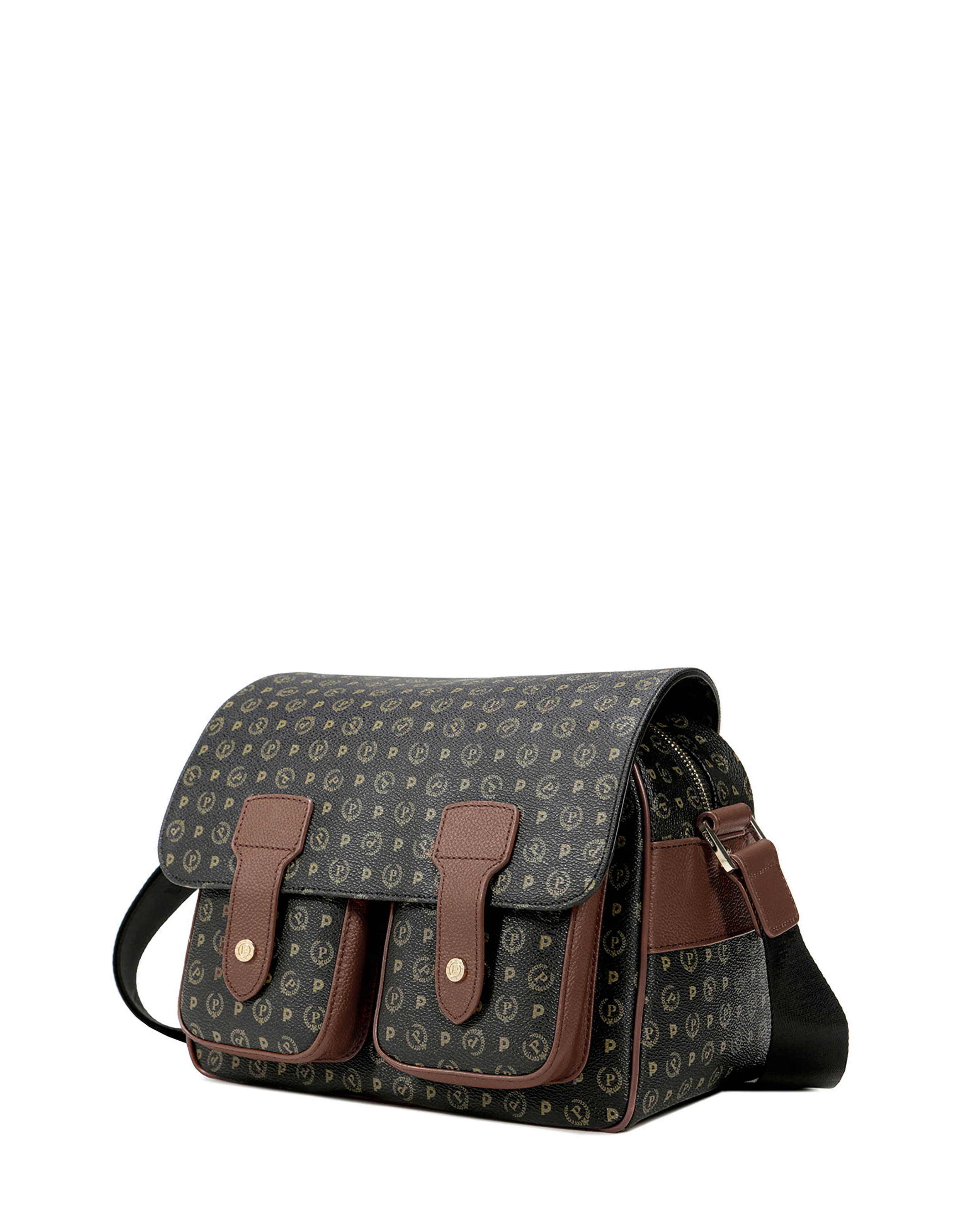 Borsa Messenger Small Heritage Logo Classic Nero/marrone