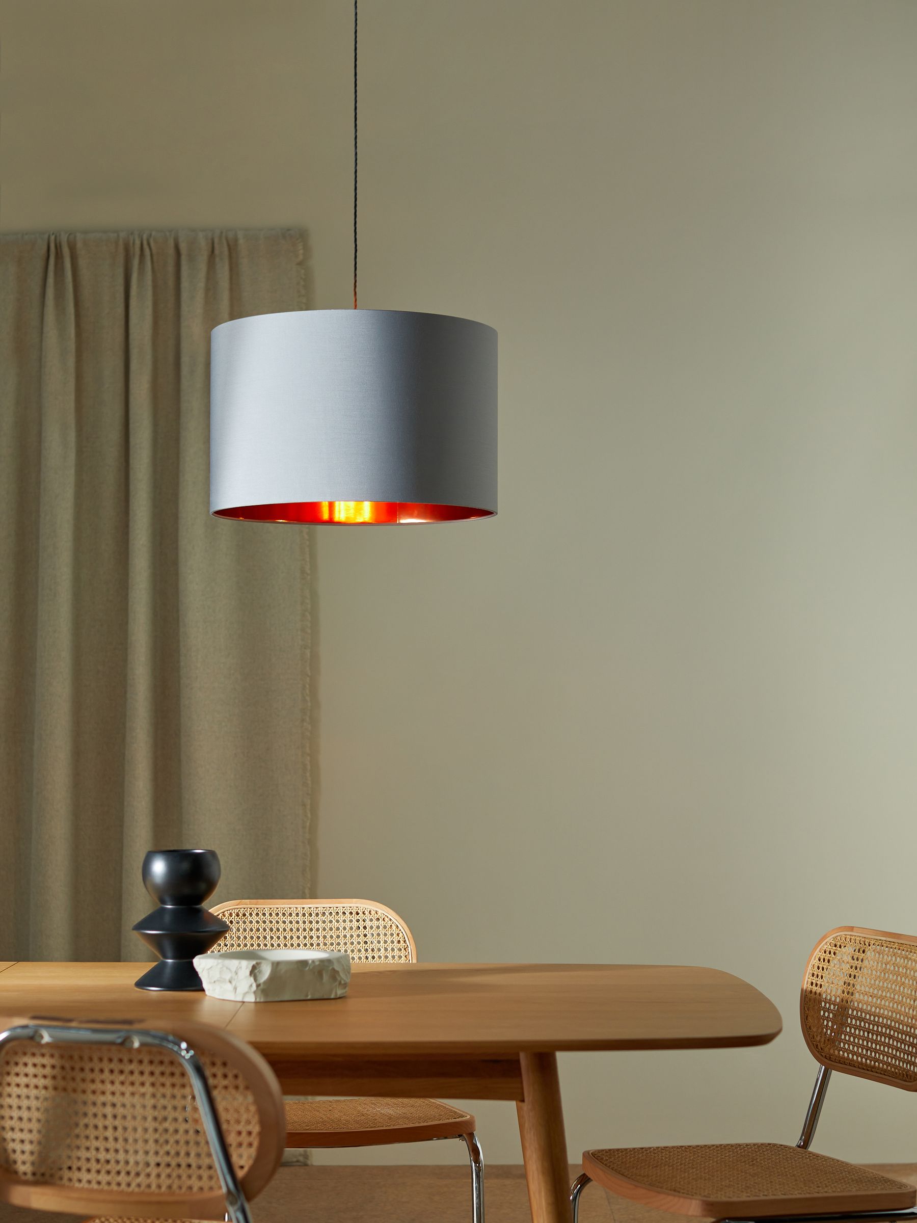 Oro Easy Fit Drum Shade in Grey/Copper