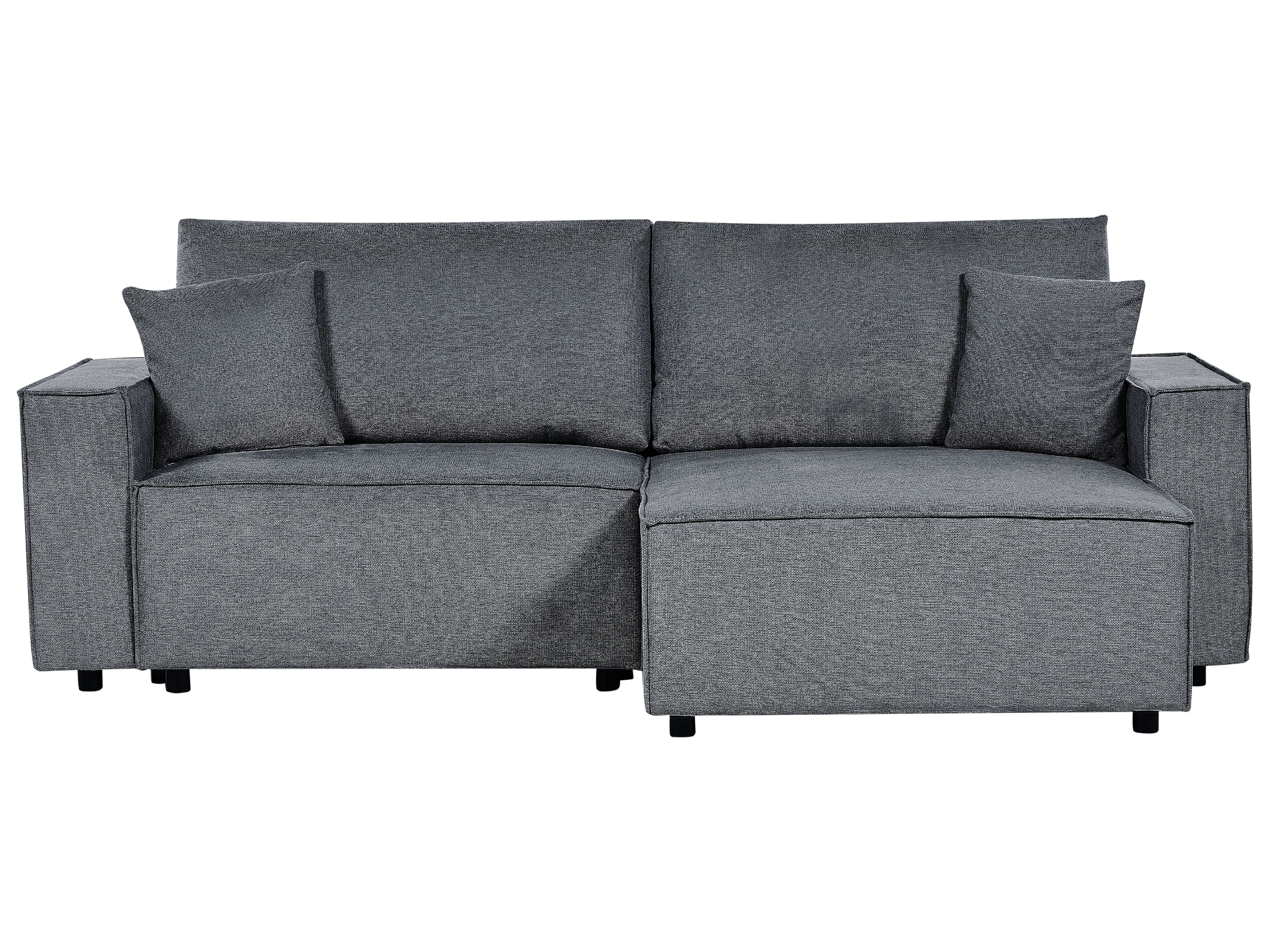 Corner Sofa Bed 3 Seater KARILA Fabric Dark Grey with Storage Left Hand
