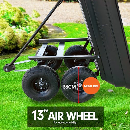 NNEDPE Garden Dump Cart Dumper Wagon Carrier Wheel Barrow125L