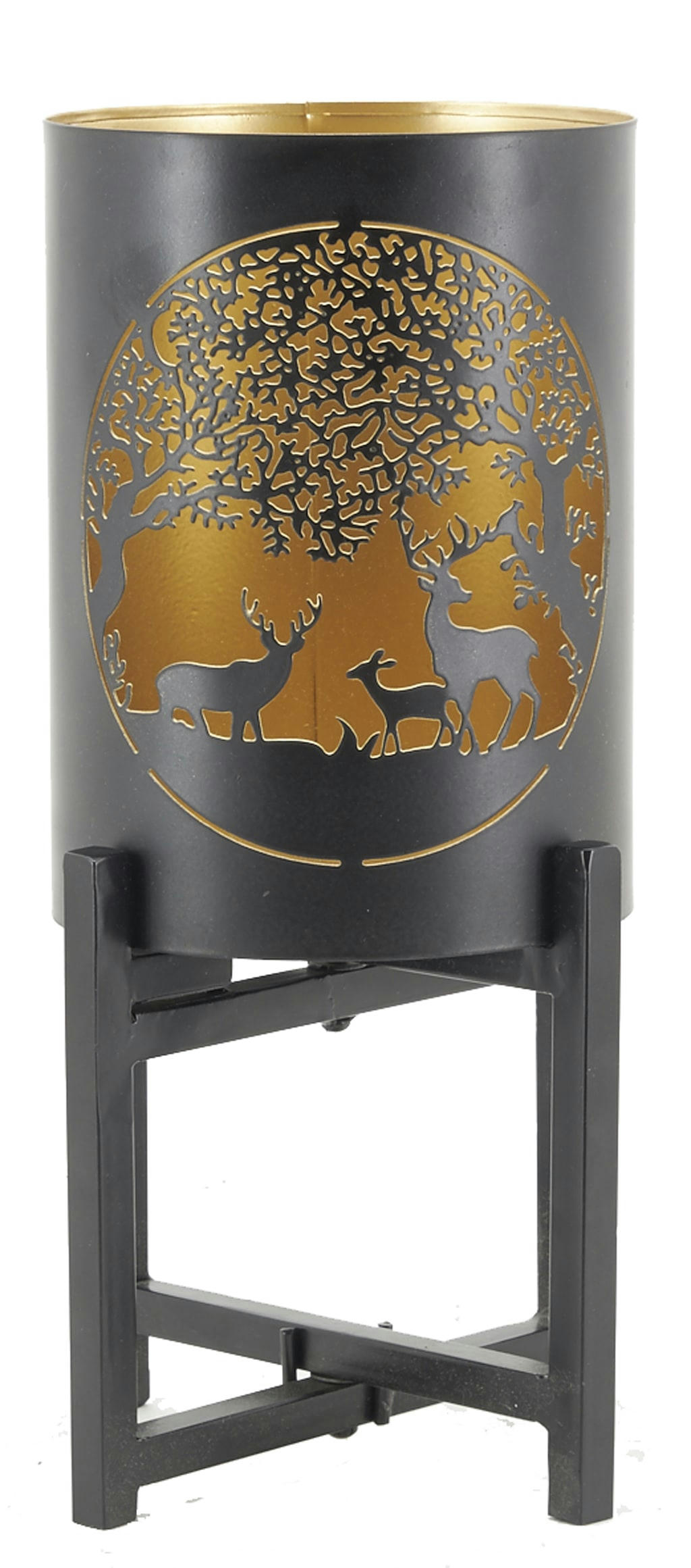 - Photophore cerf en métal sur pied