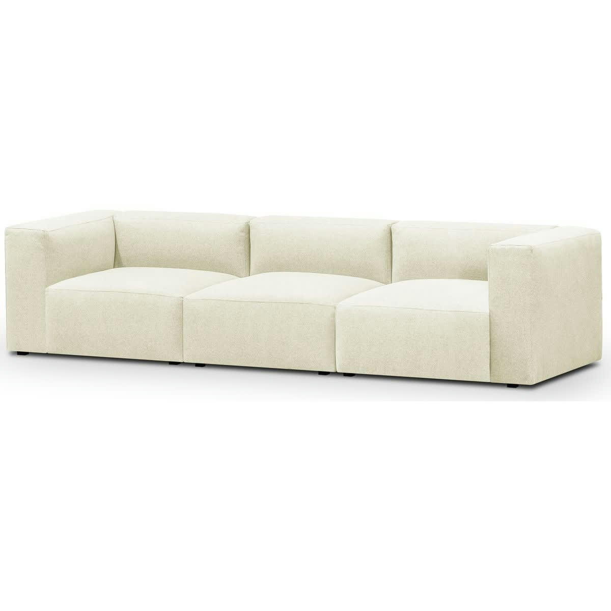 MODULO NEW - Canapé modulable 4 places en tissu ivoire