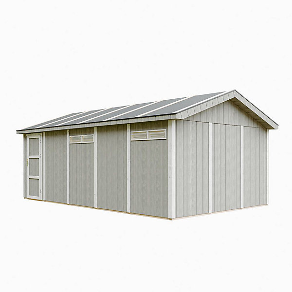 Garage Qualité Premium 21 m²- L378xl648 cm - M992B-TUNDRA GREY - Timbela