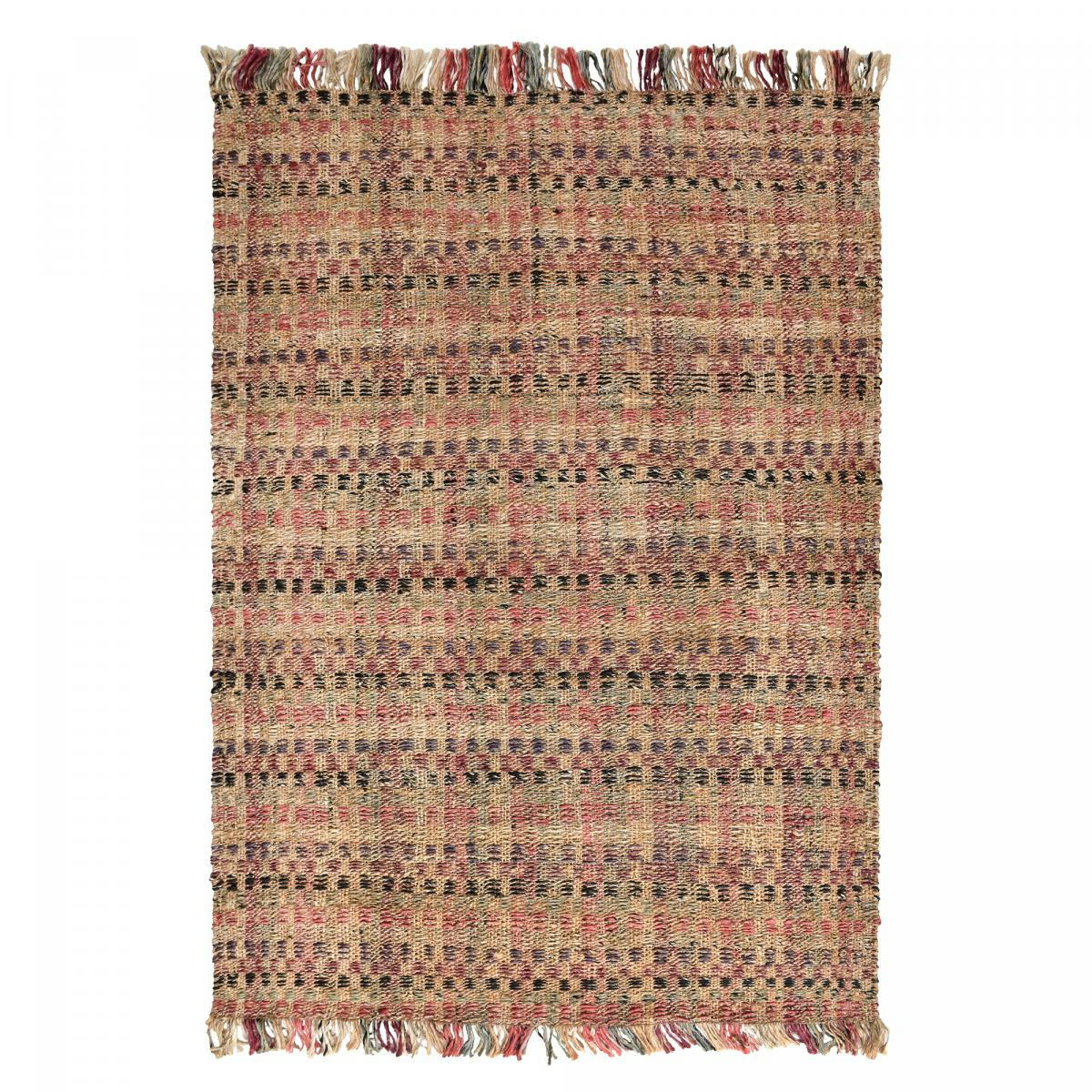 JUTESQUARE - Tapis jute en jute multicolore 160x230