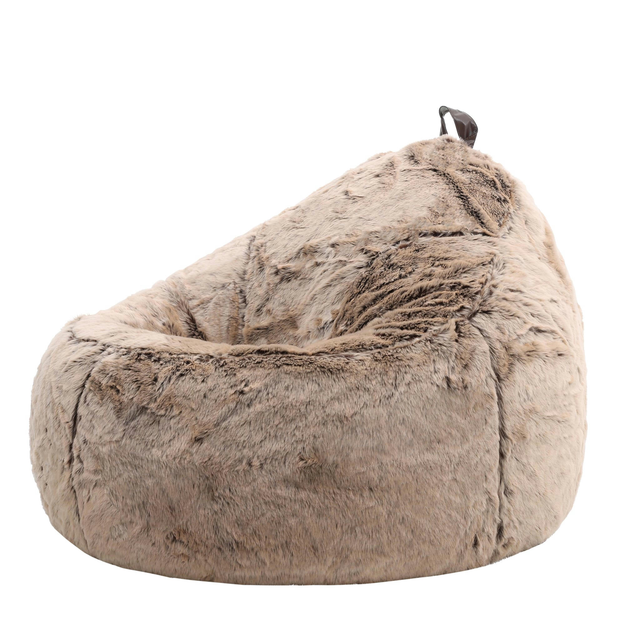 COCOON - Pouf fausse fourrure beige vison