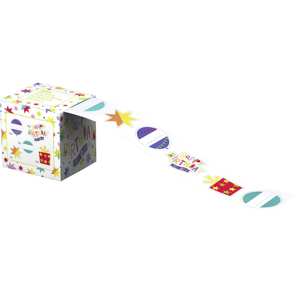 étiquette pour cadeau 5 décors colorés x50