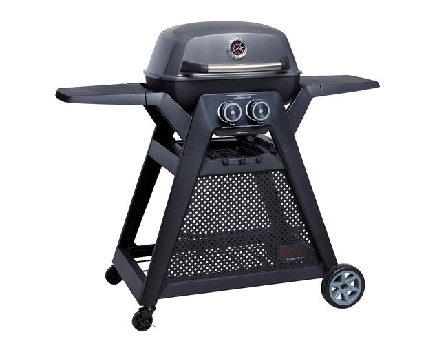 Ziggy Elite Twin Grill LPG BBQ Plus Cart Bundle - Gunmetal Grey