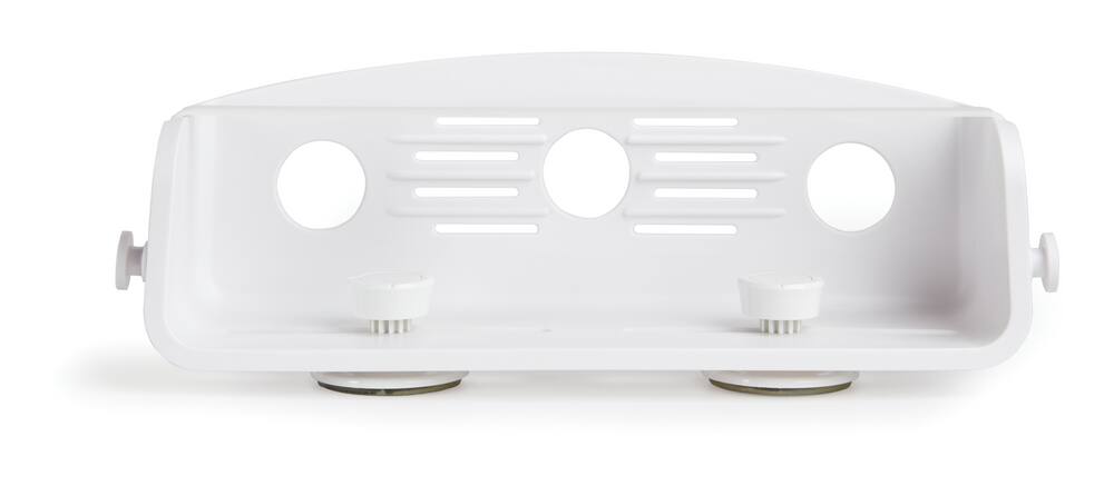 Umbra Flex Gel-Lock Rust-Resistant Bin Shower Caddy, with Hooks, White