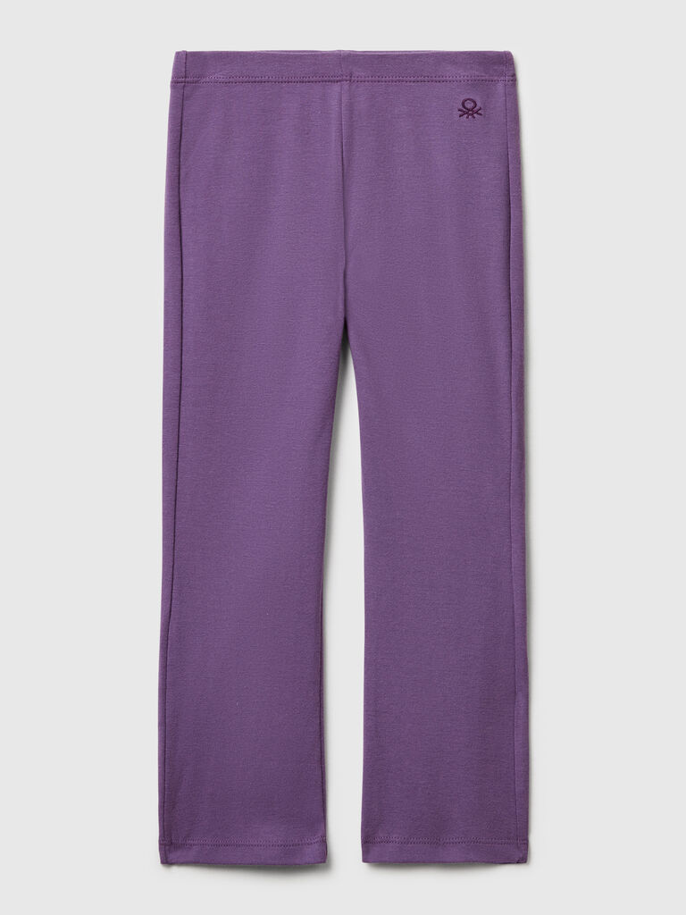 Flared leggings in stretch cotton