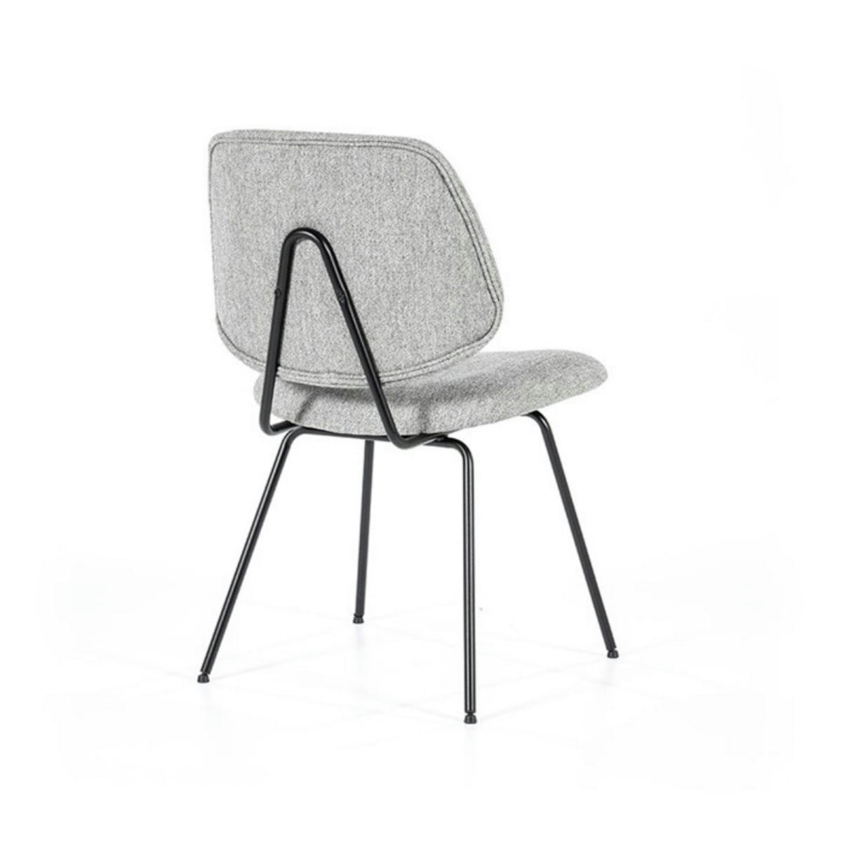 TOINE - Chaise salle à manger moderne en tissu gris