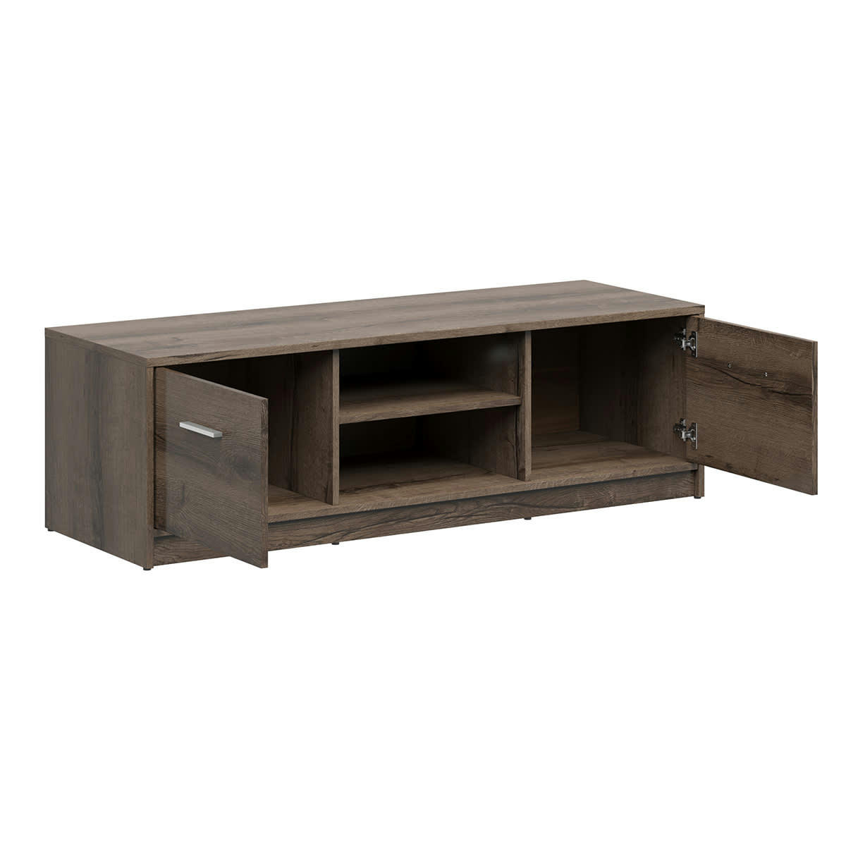 - Meuble TV 2 portes 138 cm stratifiés naturel foncé