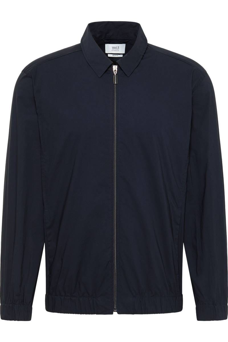 ETERNA 1863 Slim Fit Hemdjacke marine, Einfarbig