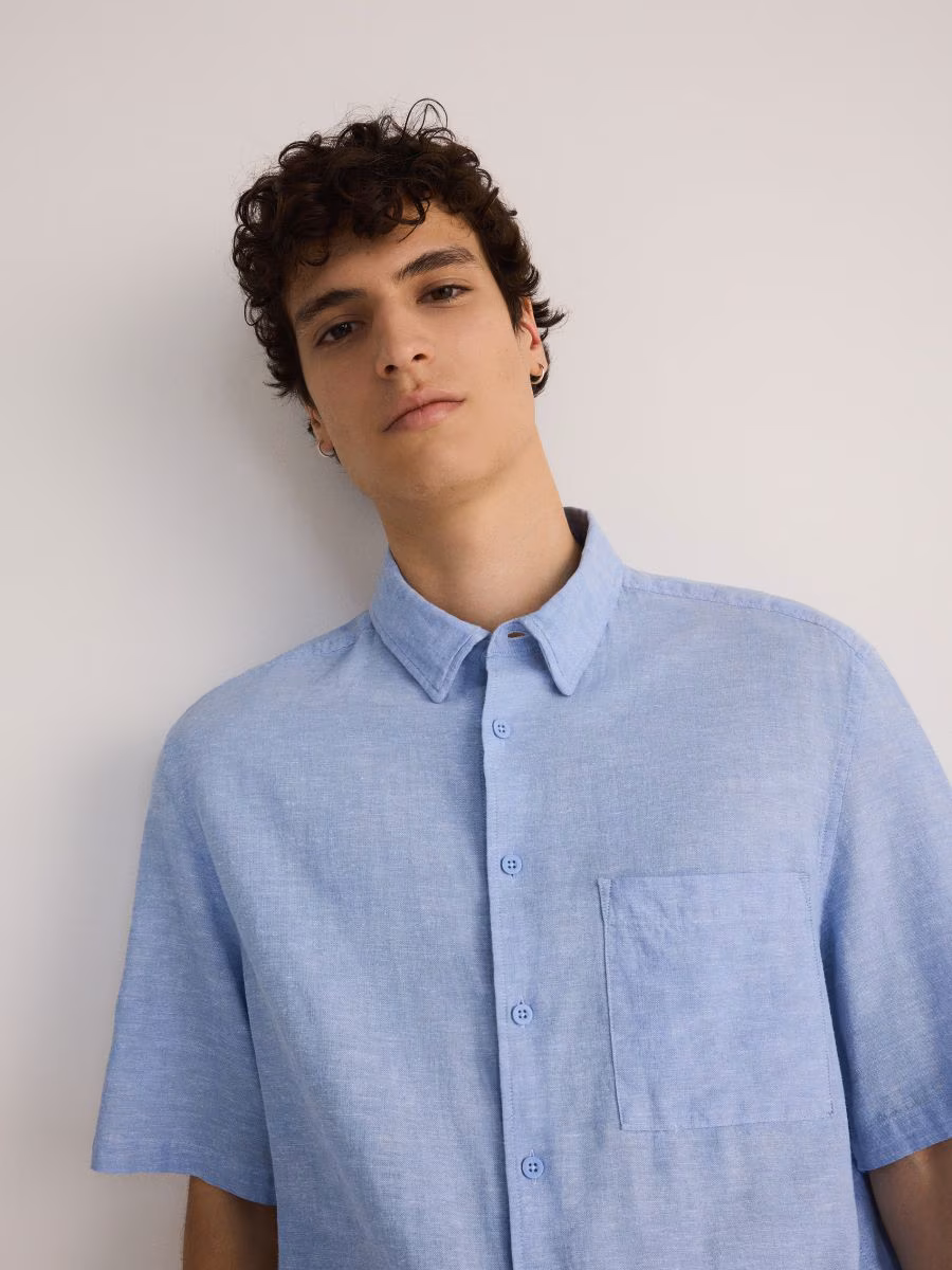 Regular Fit Linen Rich Shirt