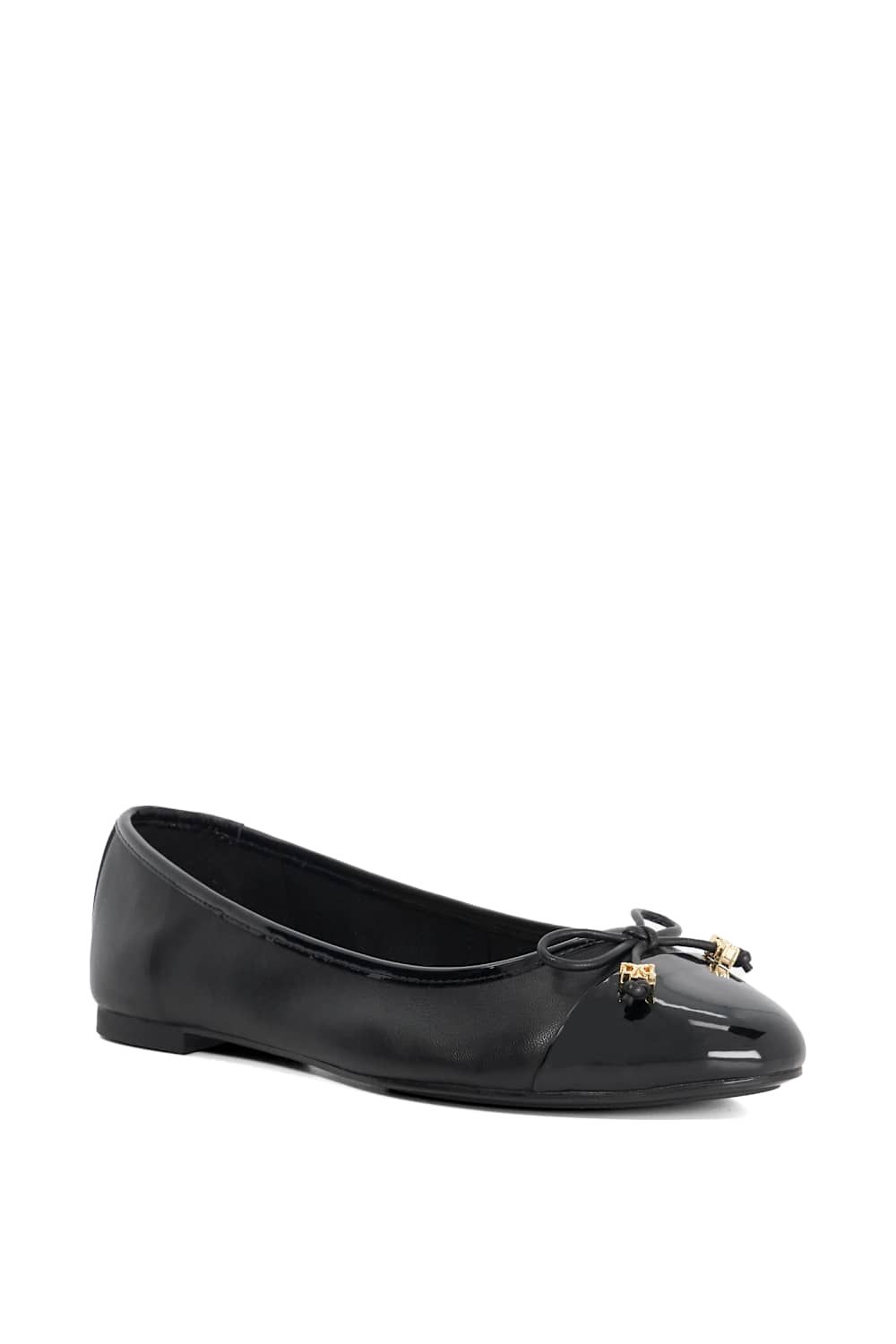 Dune London Wide Fit 'Hallo' Leather Ballet Pumps