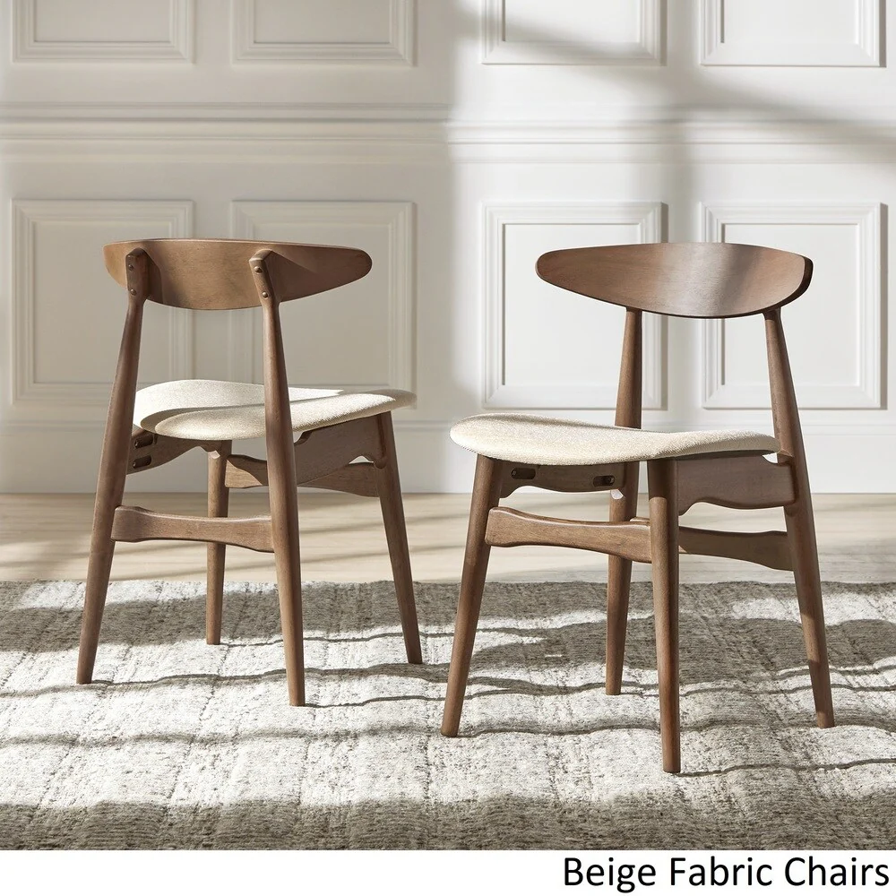 Nadine Dark Walnut Finish Round Dining Set - Curved Back Chairs by iNSPIRE Q Modern