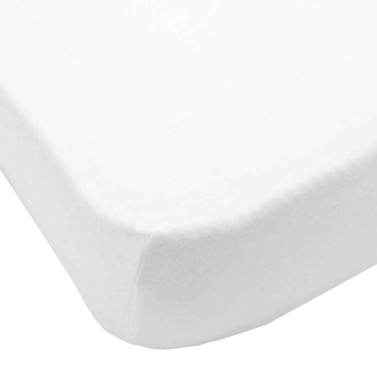 - Drap-housse bébé Blanc en coton bio 70x140 cm