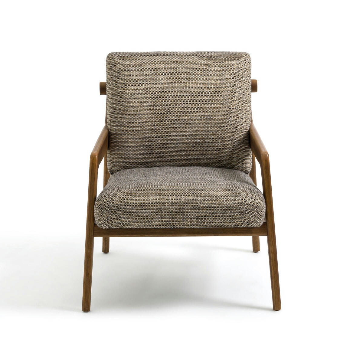 Fauteuil vintage tissu chiné et chêne, Vinato