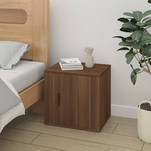 NNEVL Bedside Cabinets 2 pcs Brown Oak 50x39x47 cm