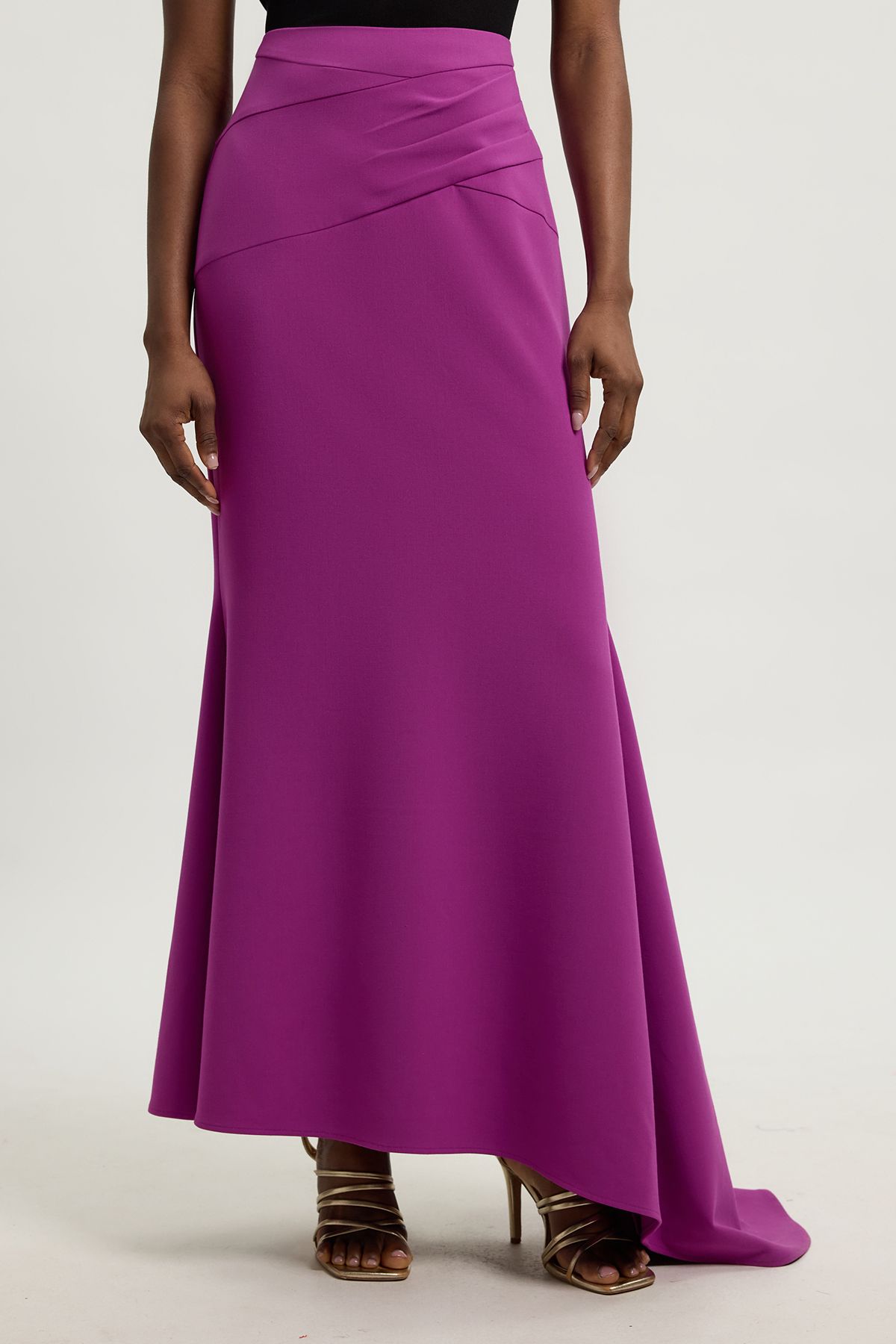 KarenMillen Compact Strech Waterfall Maxi Skirt