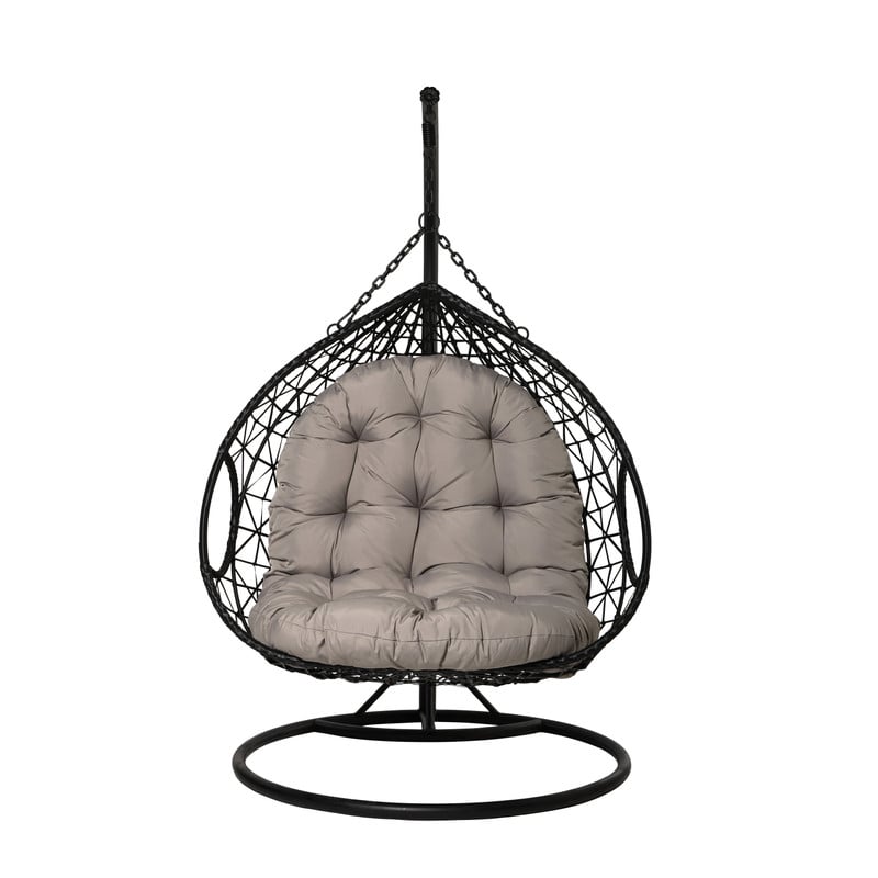 Hangstoel loveseat - zwart/grijs - &Oslash;120x200 cm