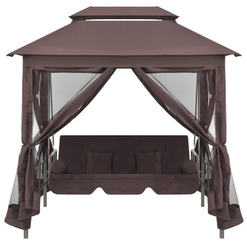 NNEVL Gazebo Convertible Swing Bench Coffee
