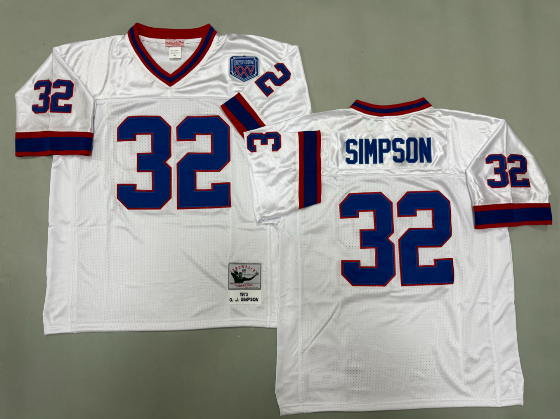 O.J. Simpson Buffalo Bills Authentic Throwback Retired Player Jersey