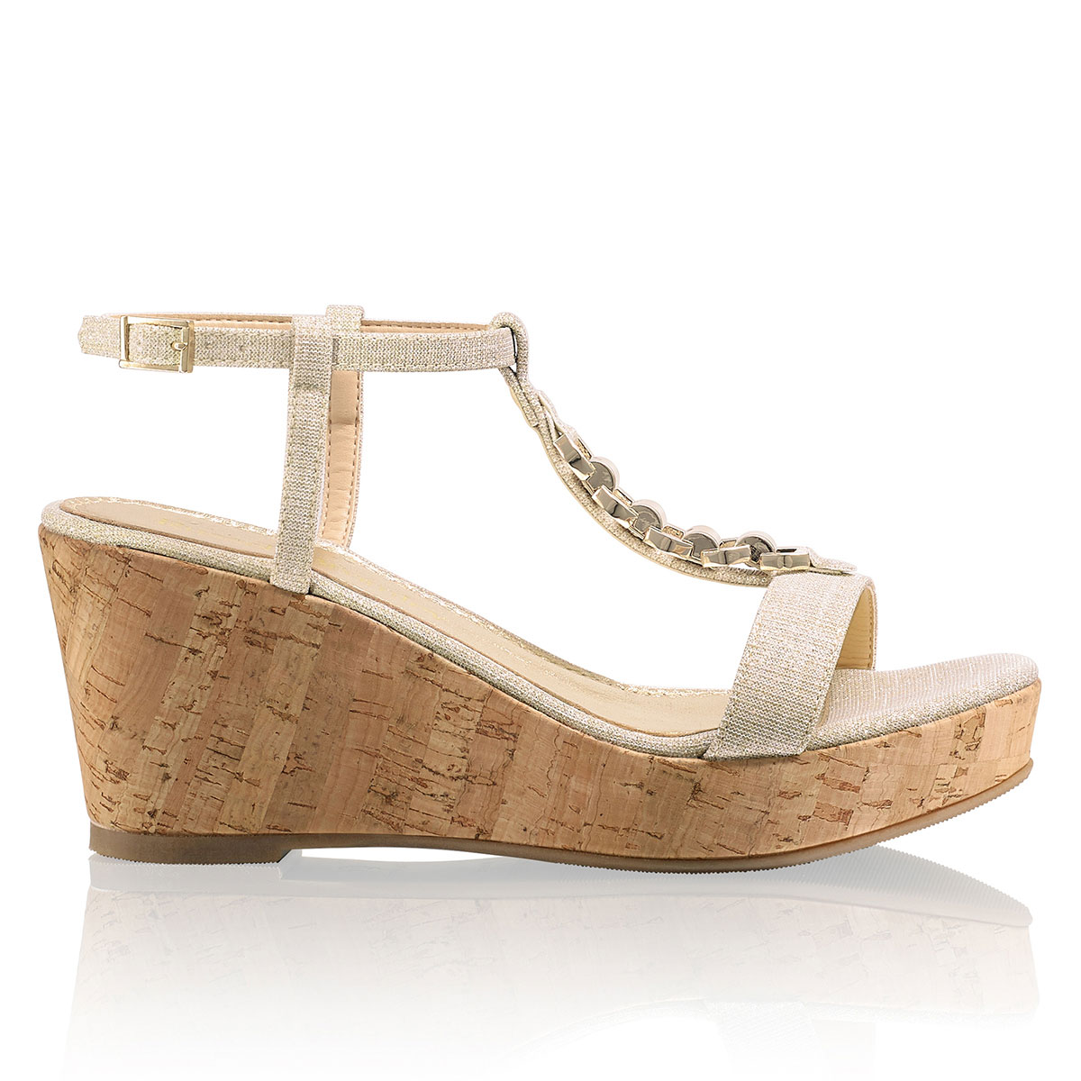 Russell & Bromley TRIUMPH Gold Trim Wedge