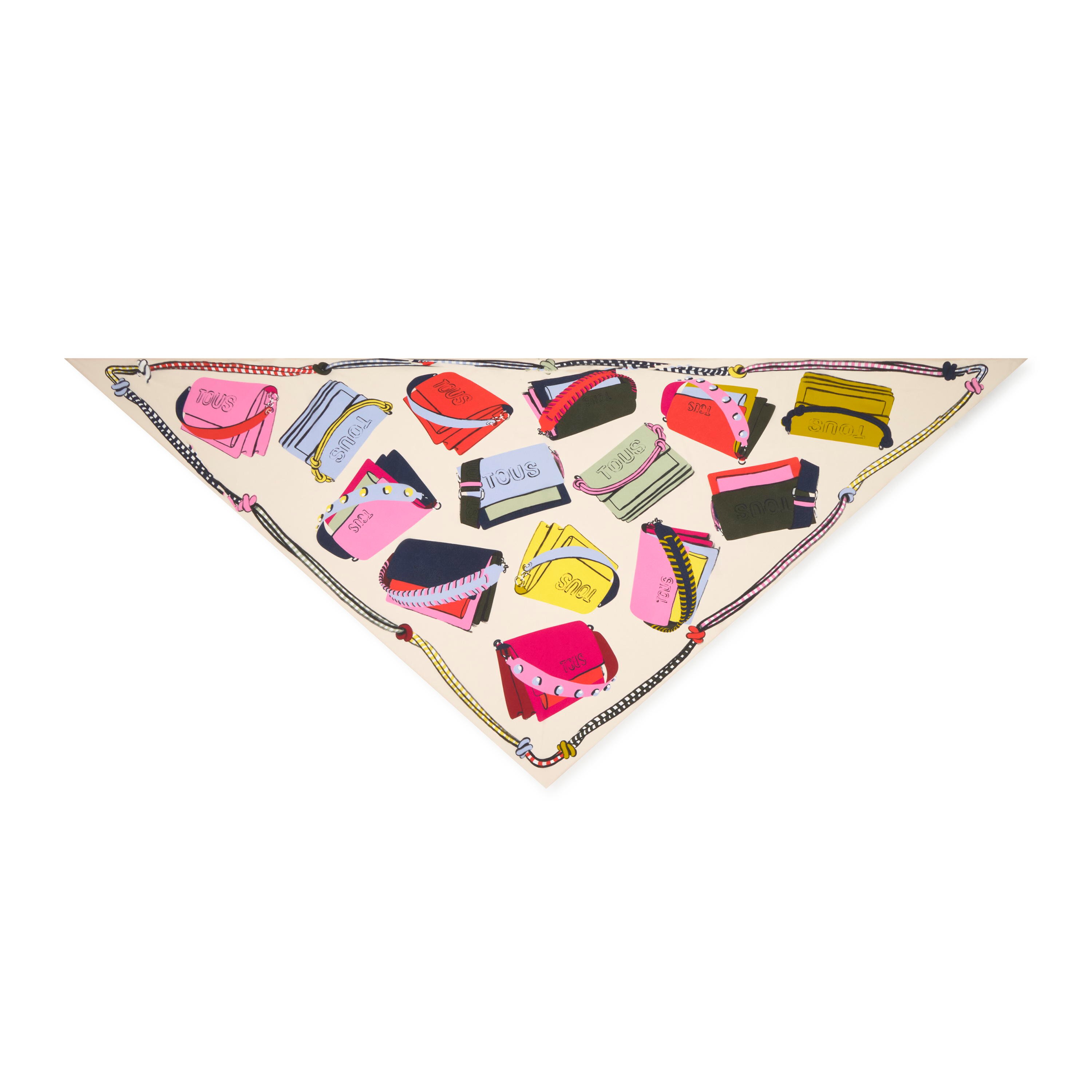 Pañuelo triangular beige TOUS Audree